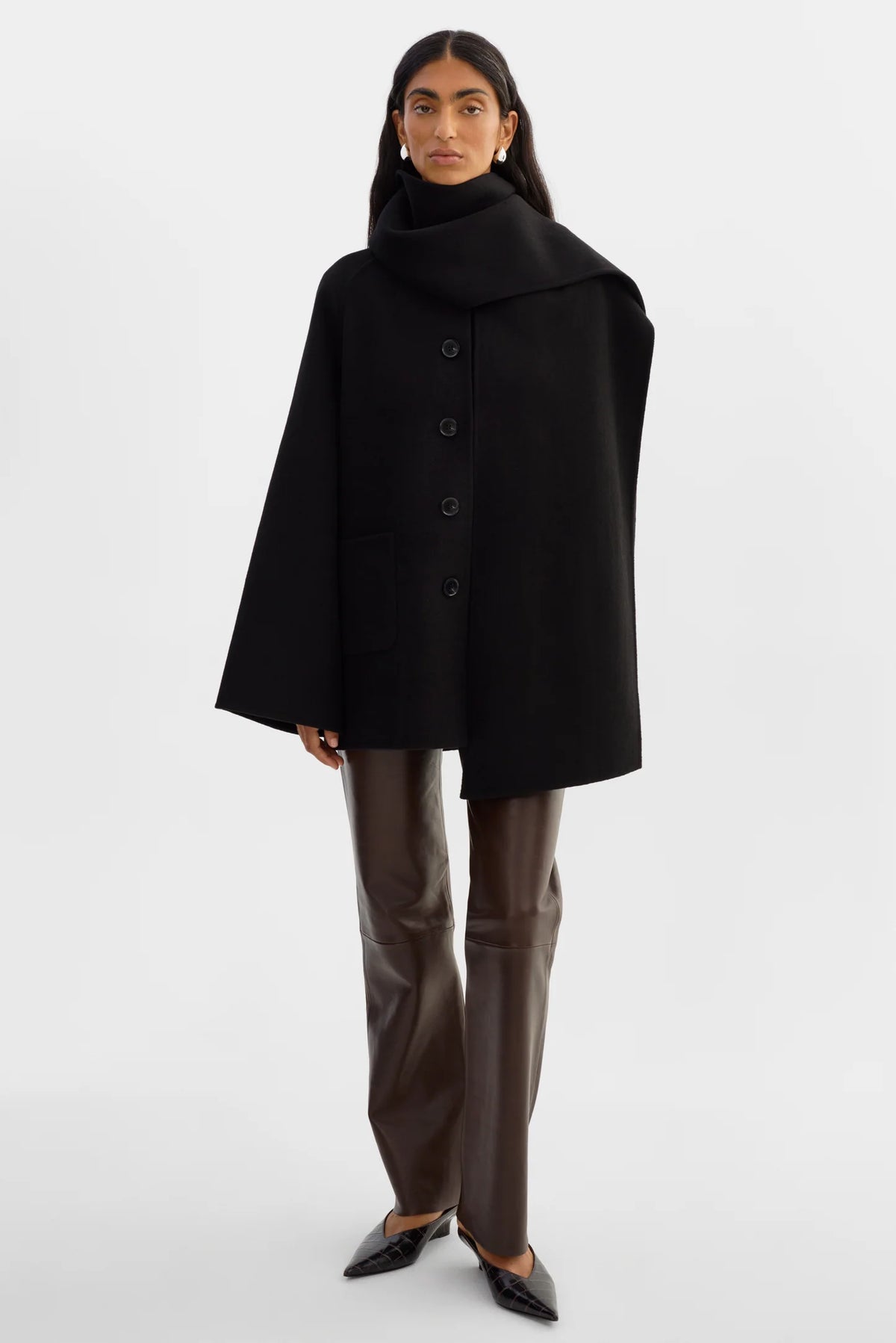 Anca Scarf Jacket - Black