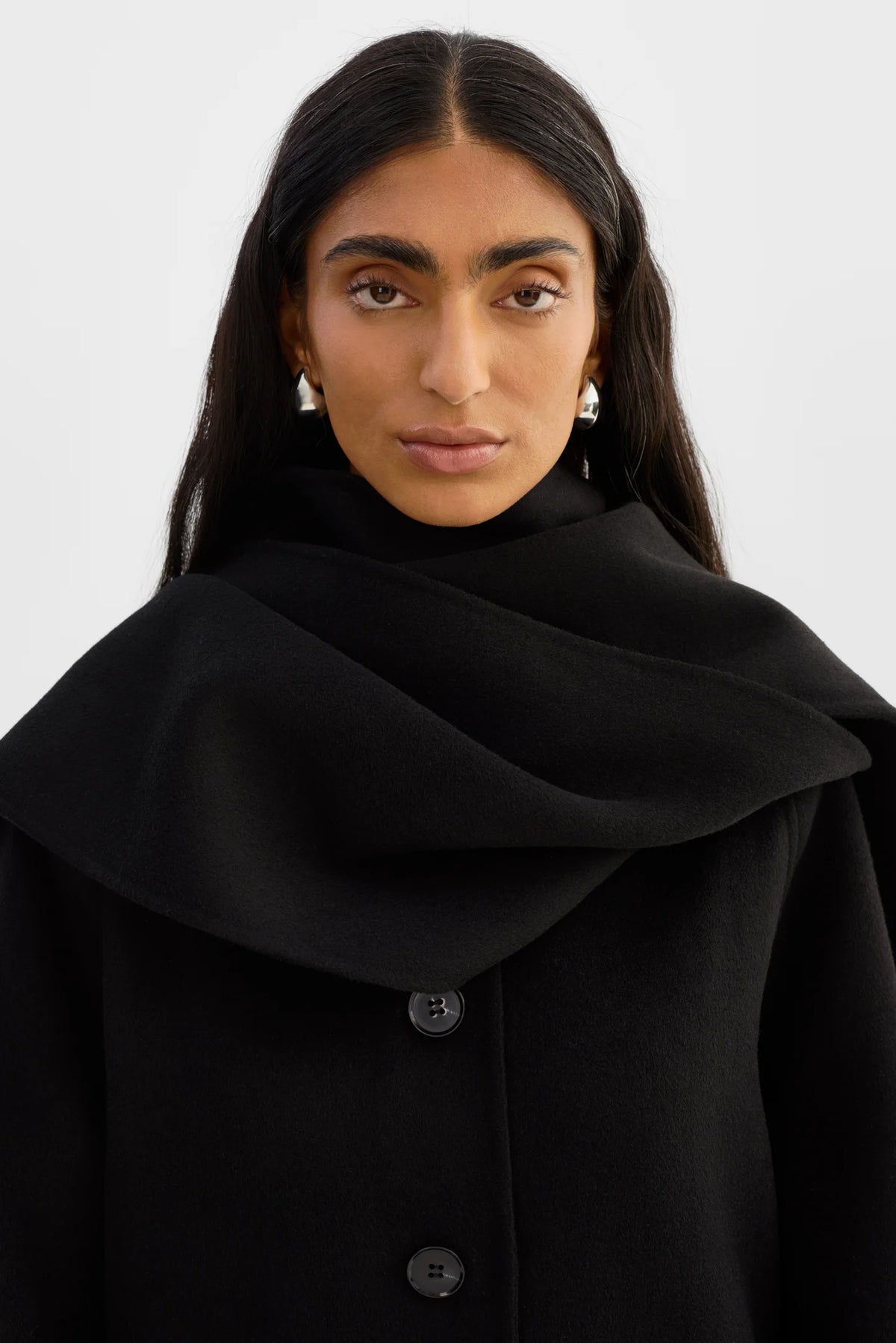Anca Scarf Jacket - Black