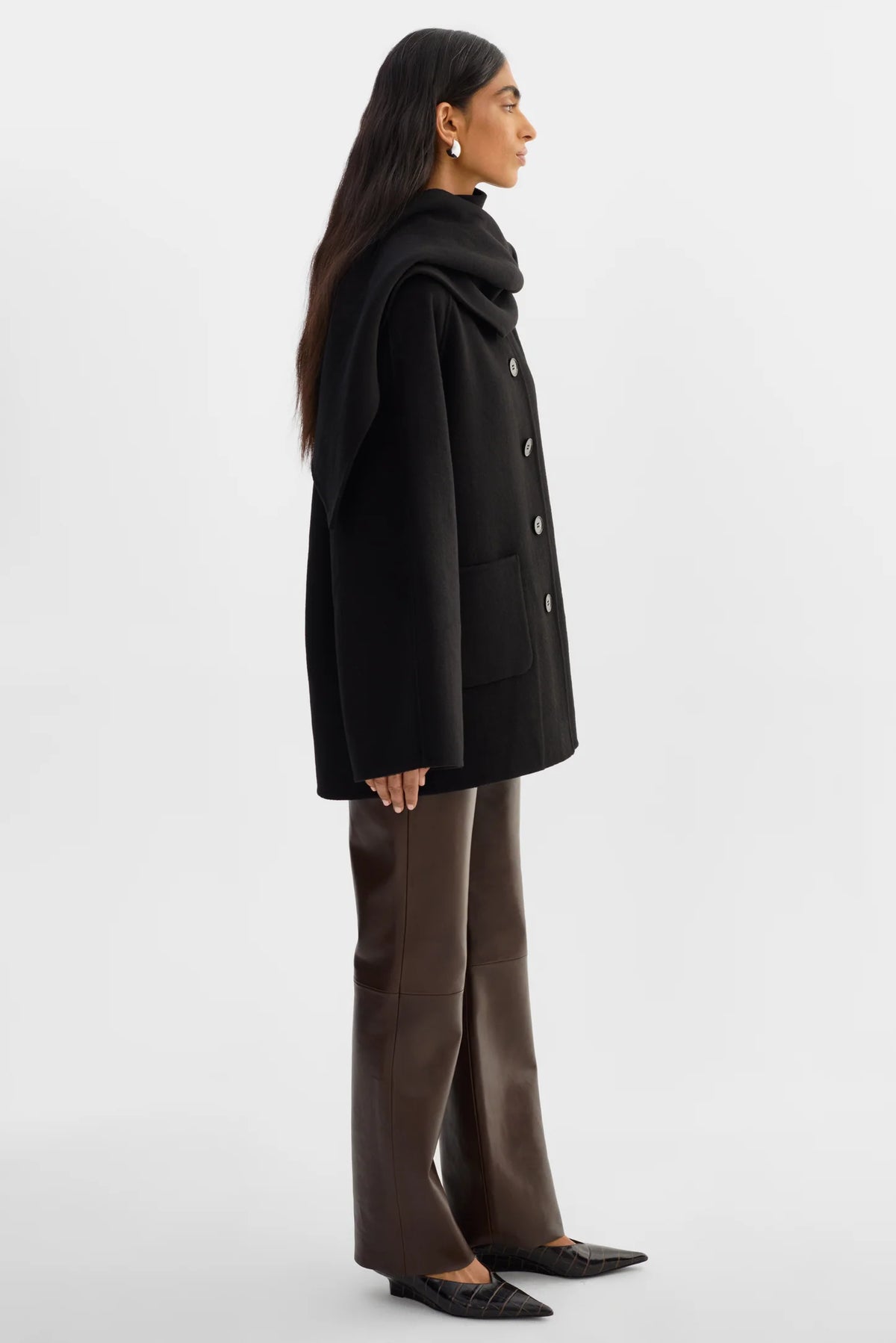 Anca Scarf Jacket - Black