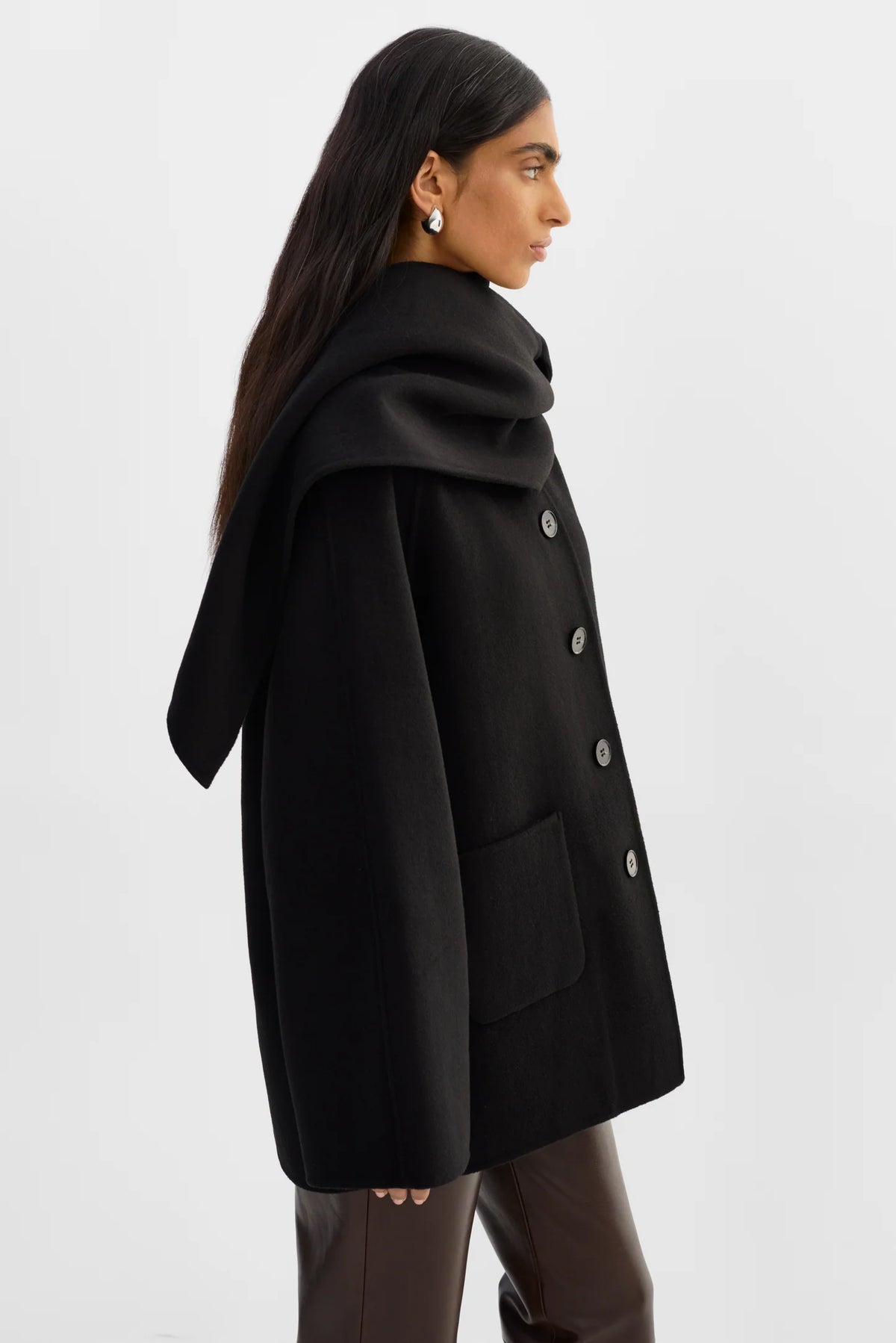Anca Scarf Jacket - Black