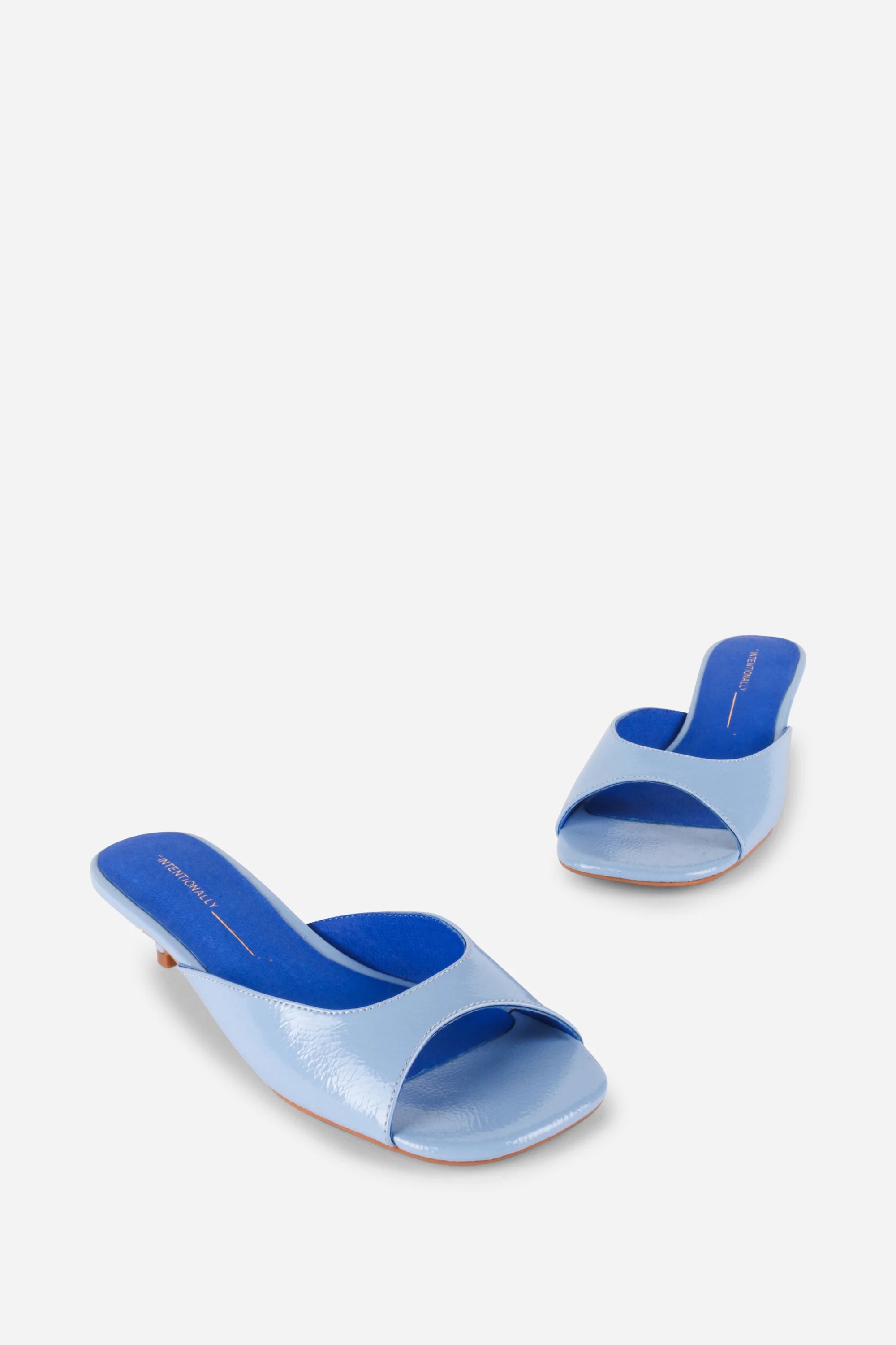 Cee Kitten Heel Mule - Light Blue