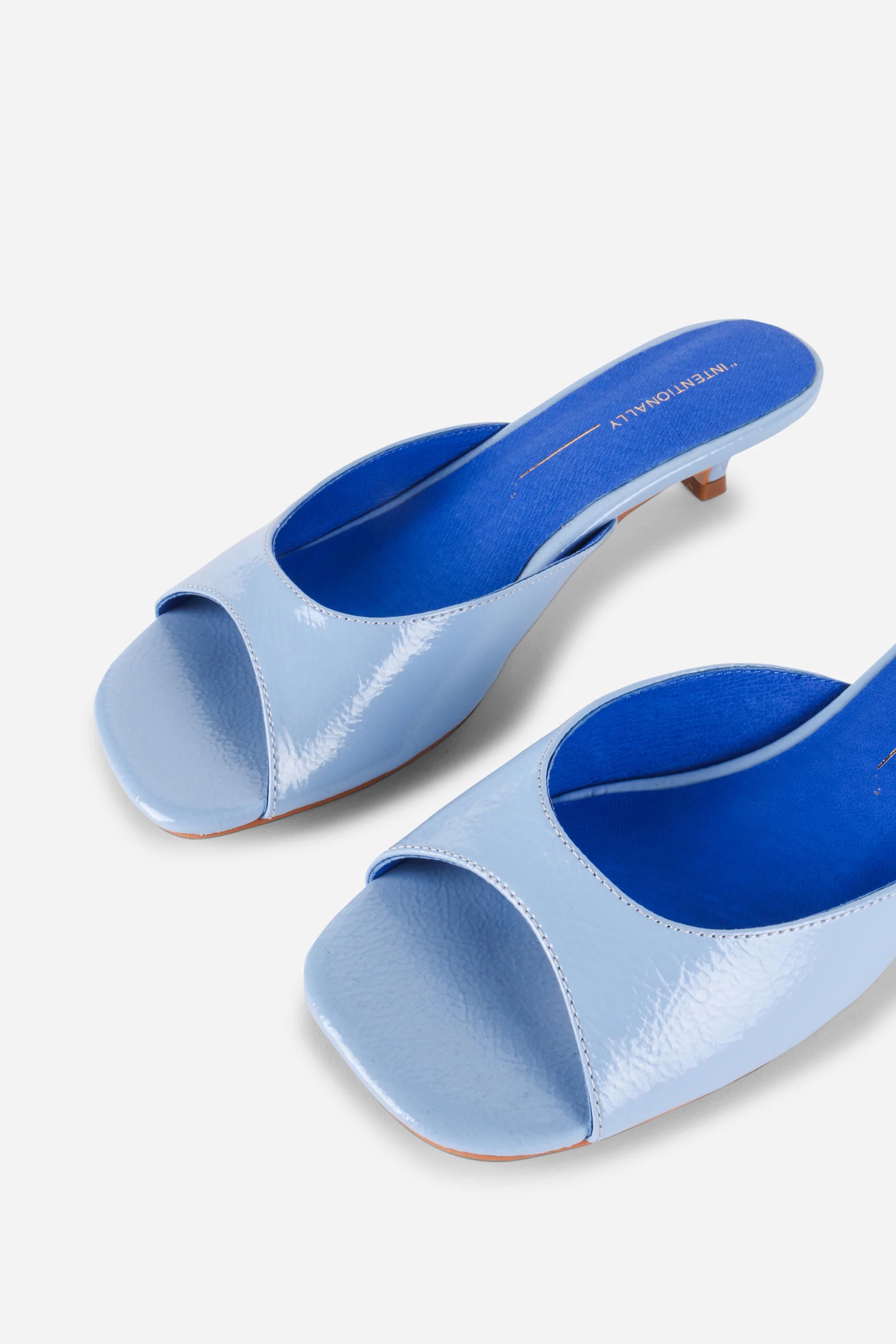 Cee Kitten Heel Mule - Light Blue