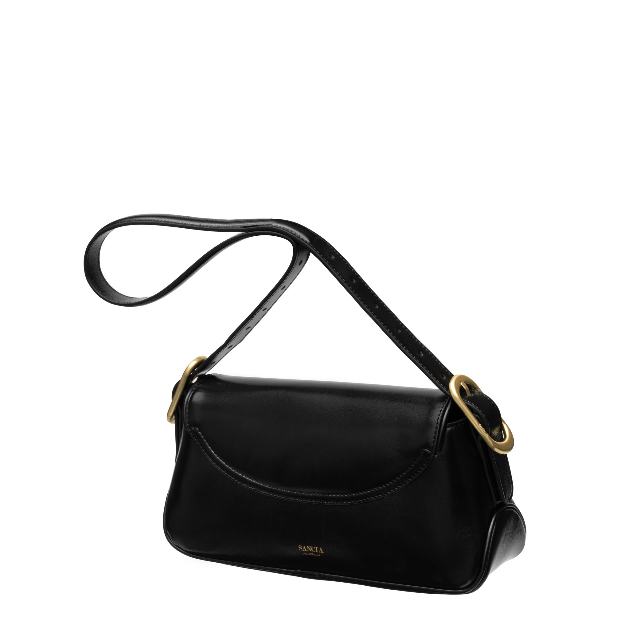 Sancia Pamela bag in black leather — interior view