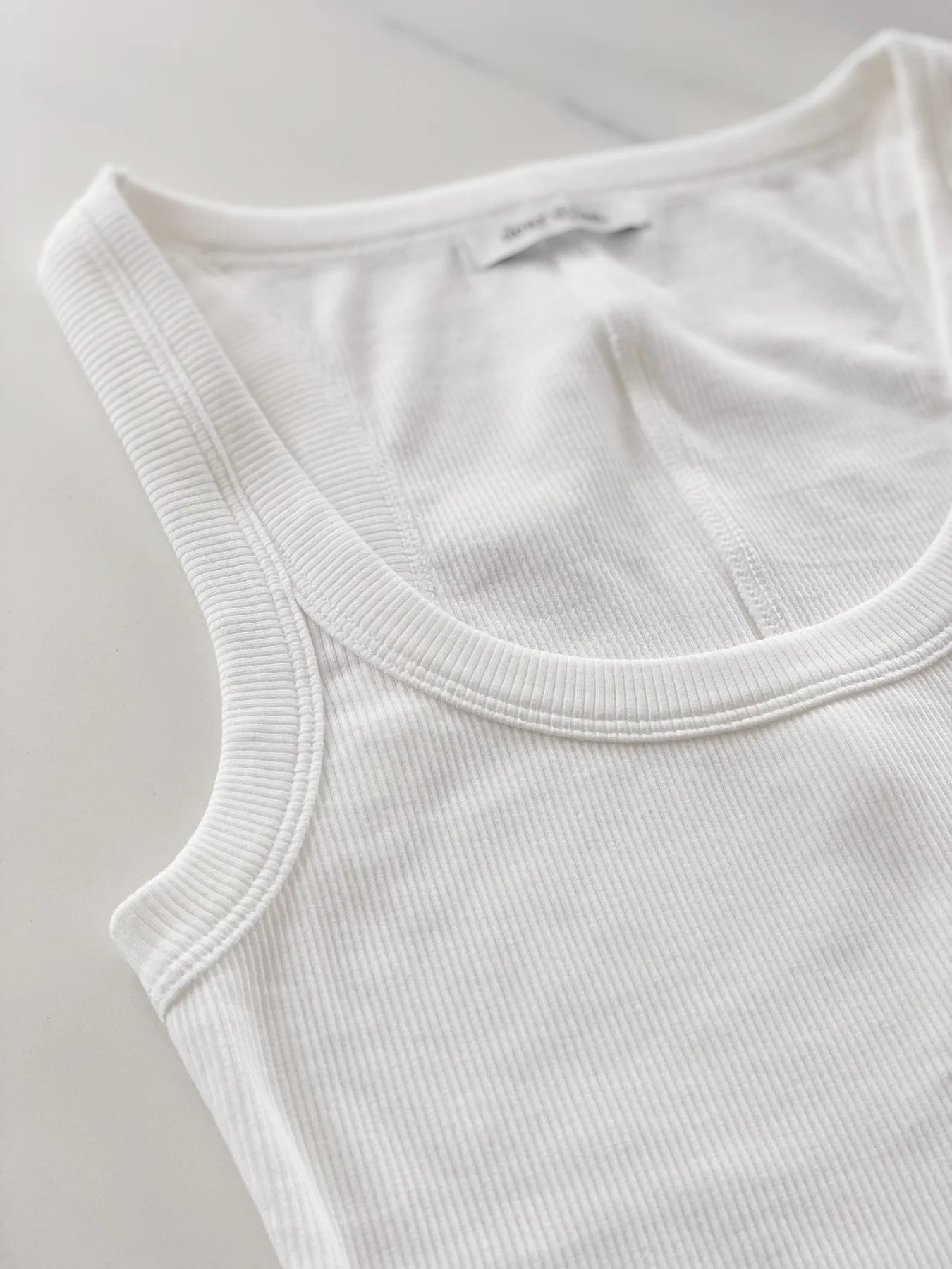 Dear Dylan Daily Tank in Blanc featuring a scoop neck and wide straps in premium cotton rib.