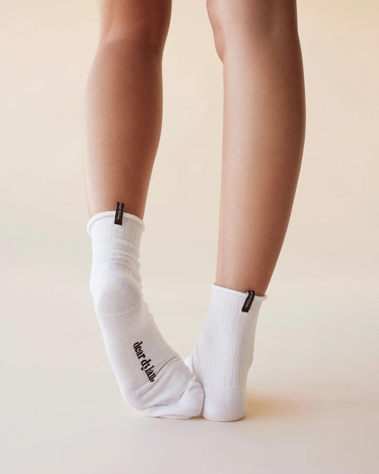 Roulé Socks -Blanc / Grey Marle - Two Pairs