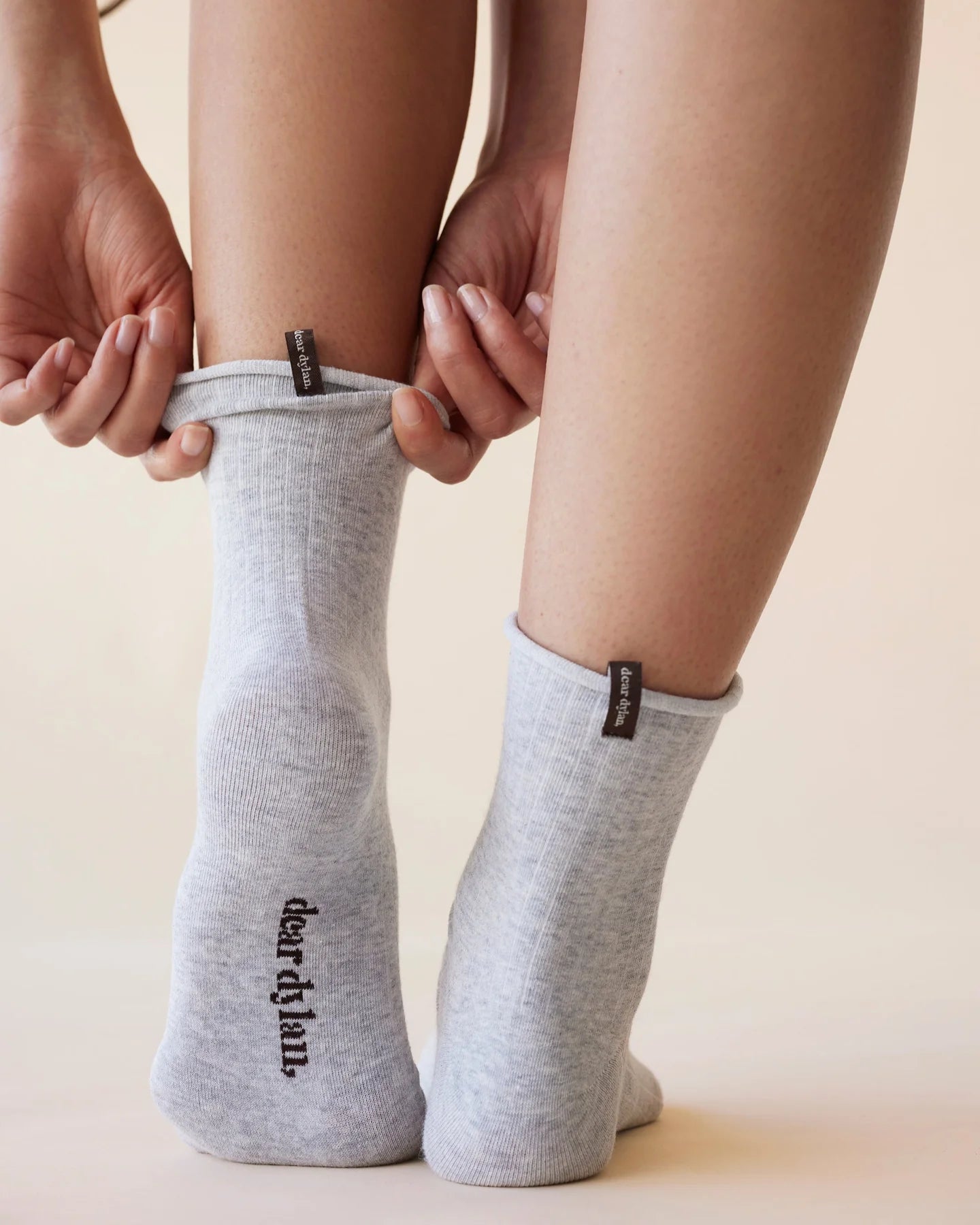 Roulé Socks -Blanc / Grey Marle - Two Pairs