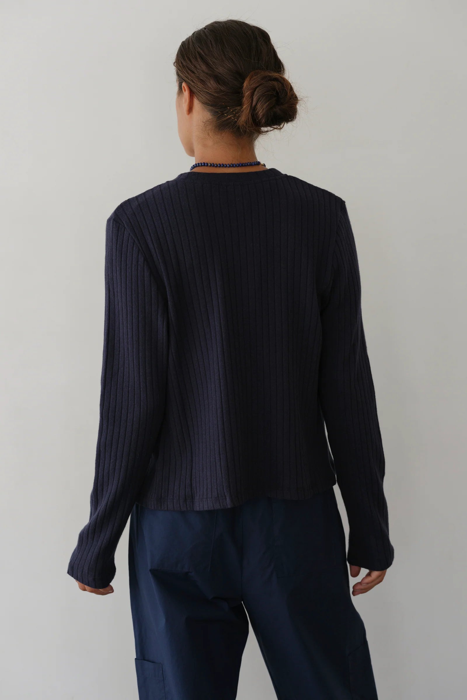 The Sweater Rib Cardi - Navy