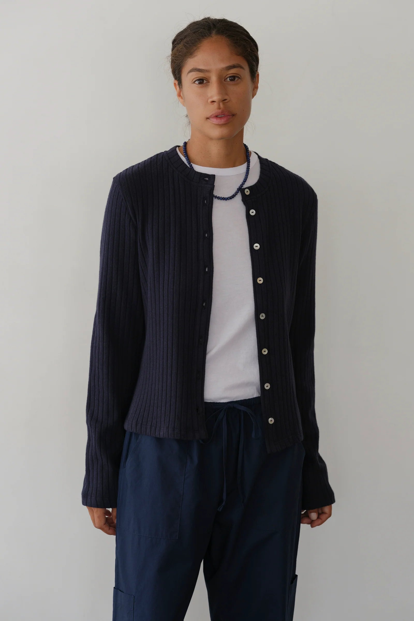 The Sweater Rib Cardi - Navy
