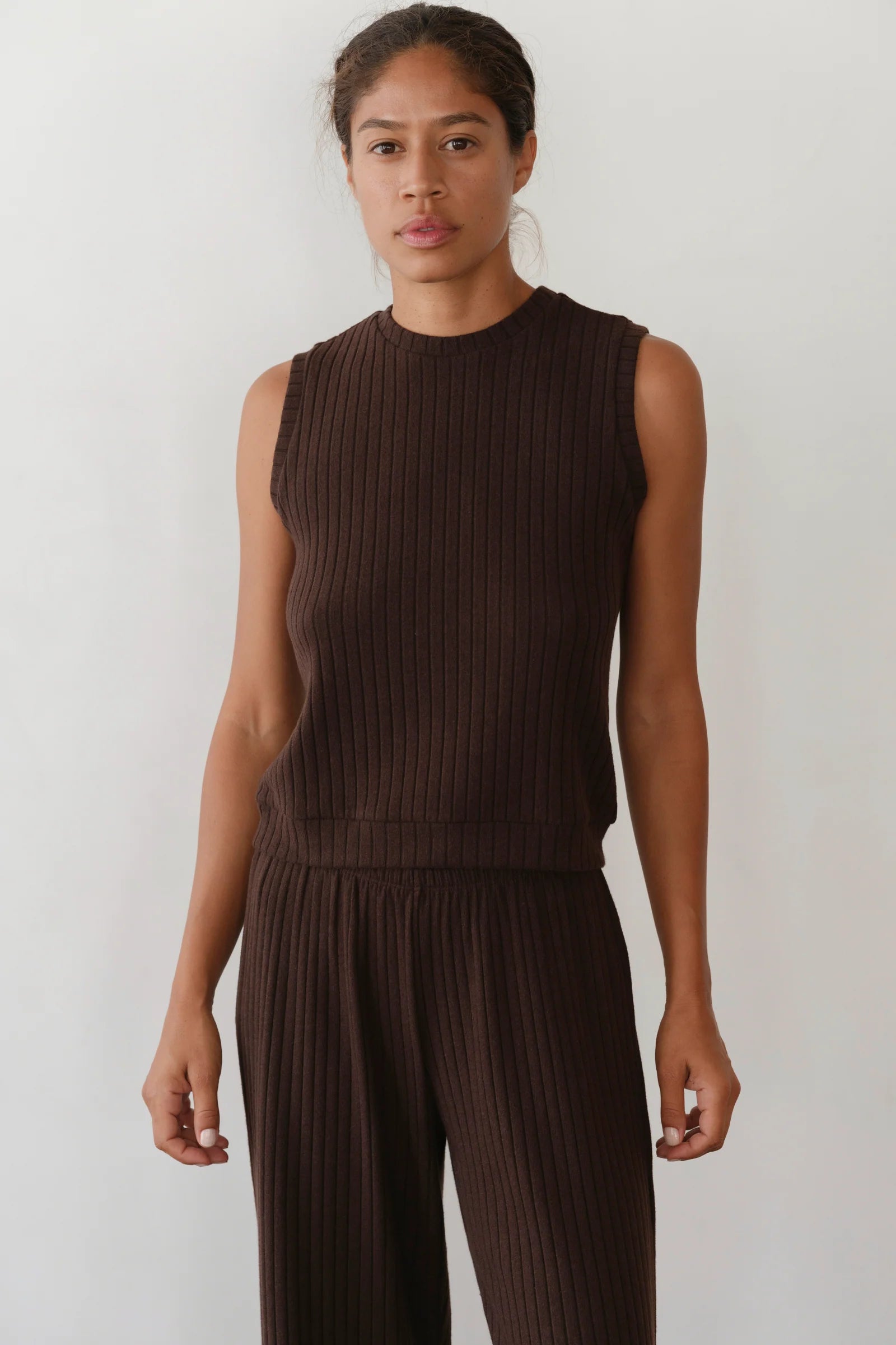 The Sweater Rib Tank - Espresso