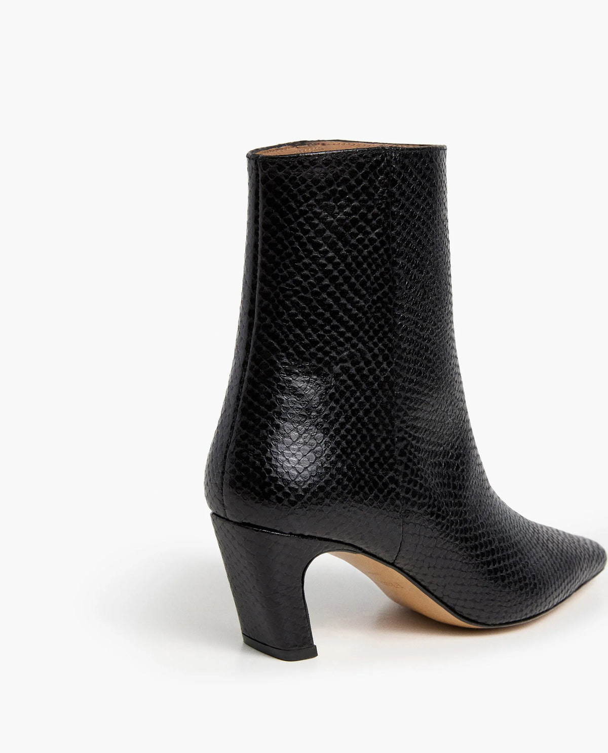 Xena Boot - Black Leather Snake Embossed
