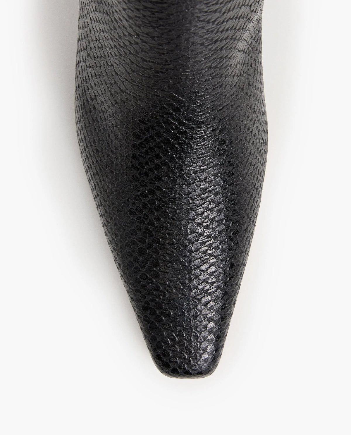 Xena Boot - Black Leather Snake Embossed