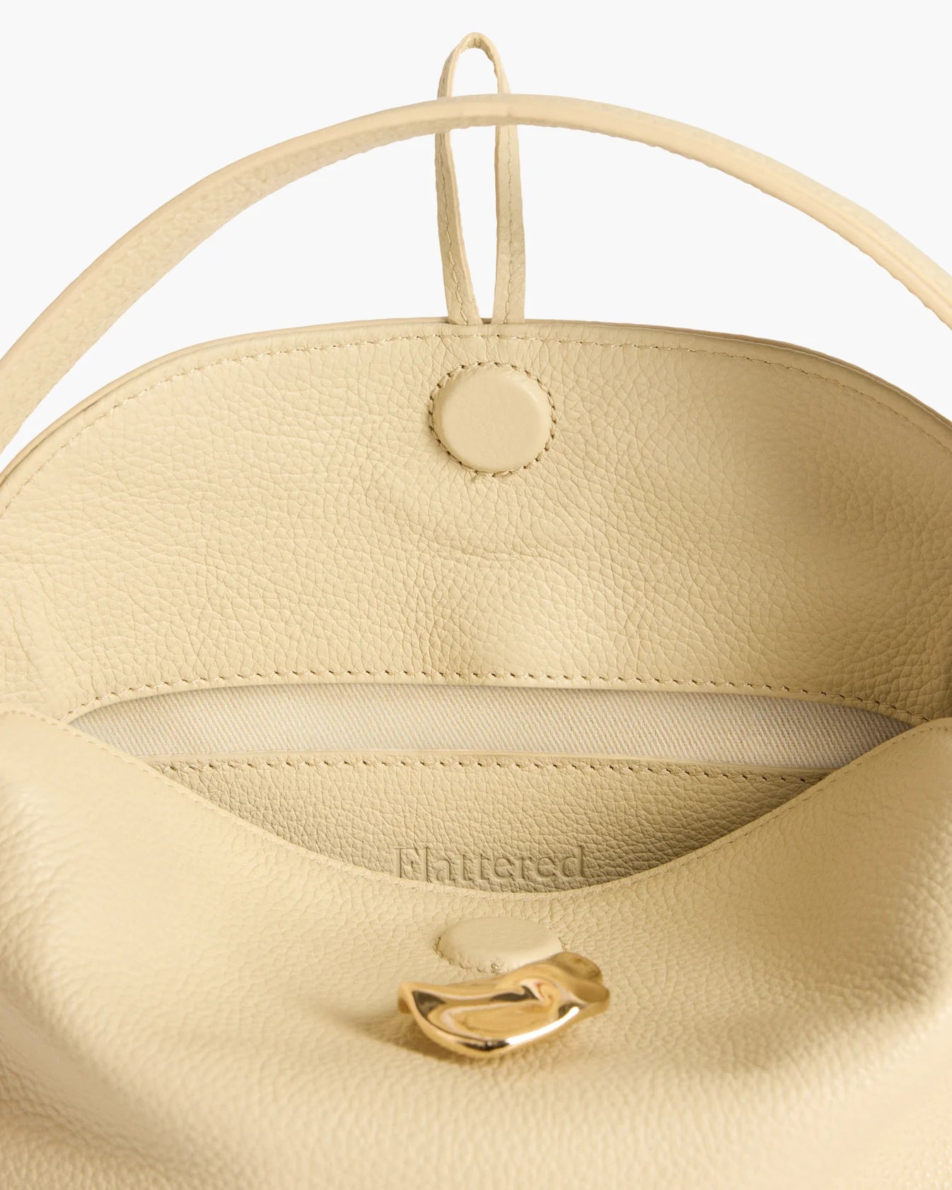 Flattered Hanna Mini Bag in Creme grained leather with gold hardware