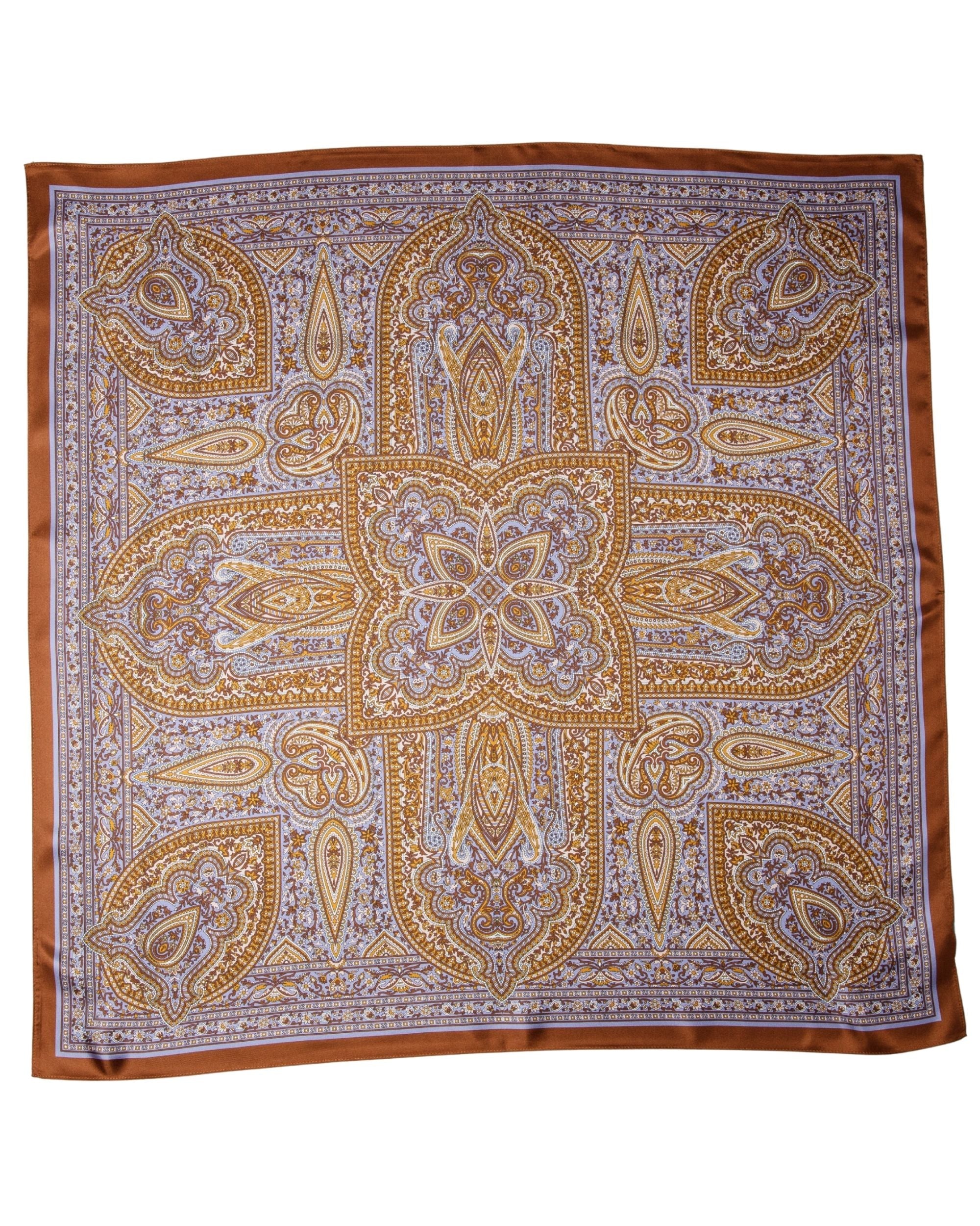 Palm Palm Scarf 100% silk purple