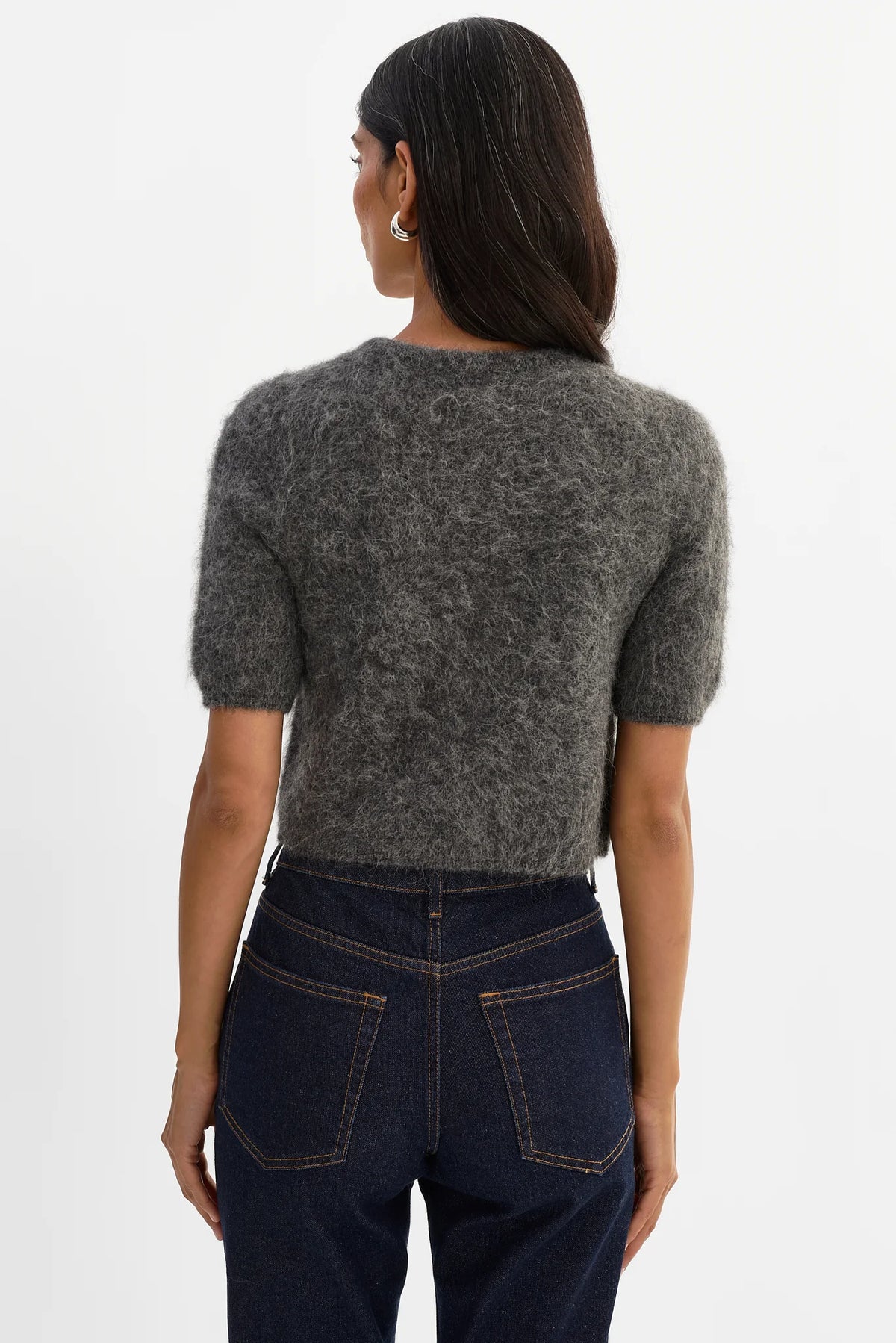 Kendra Cropped Cardigan - Heather Charcoal