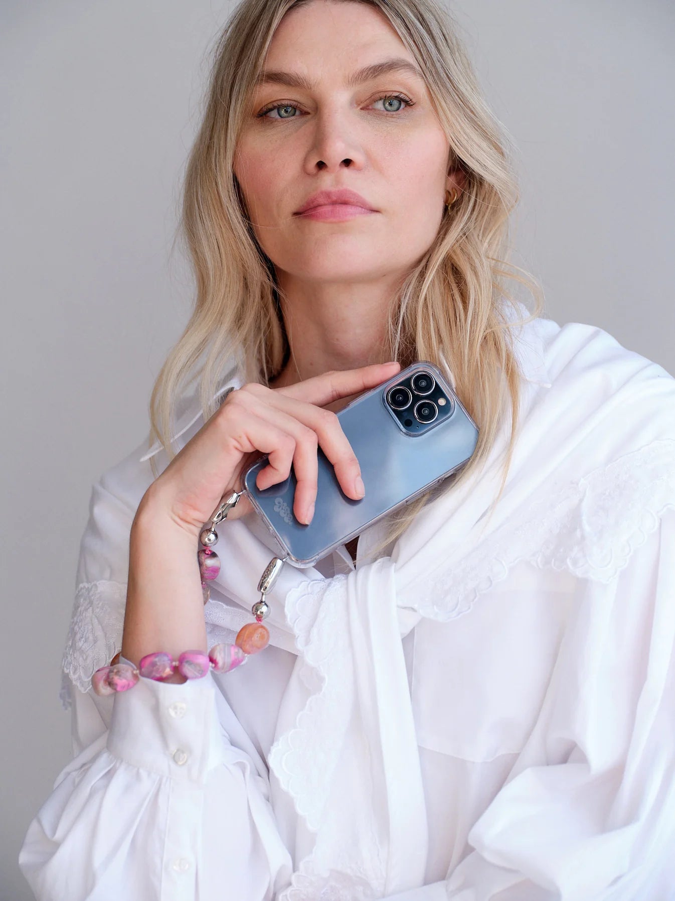 Large Cut Gemstone Wristlet – Fuchsia Agate