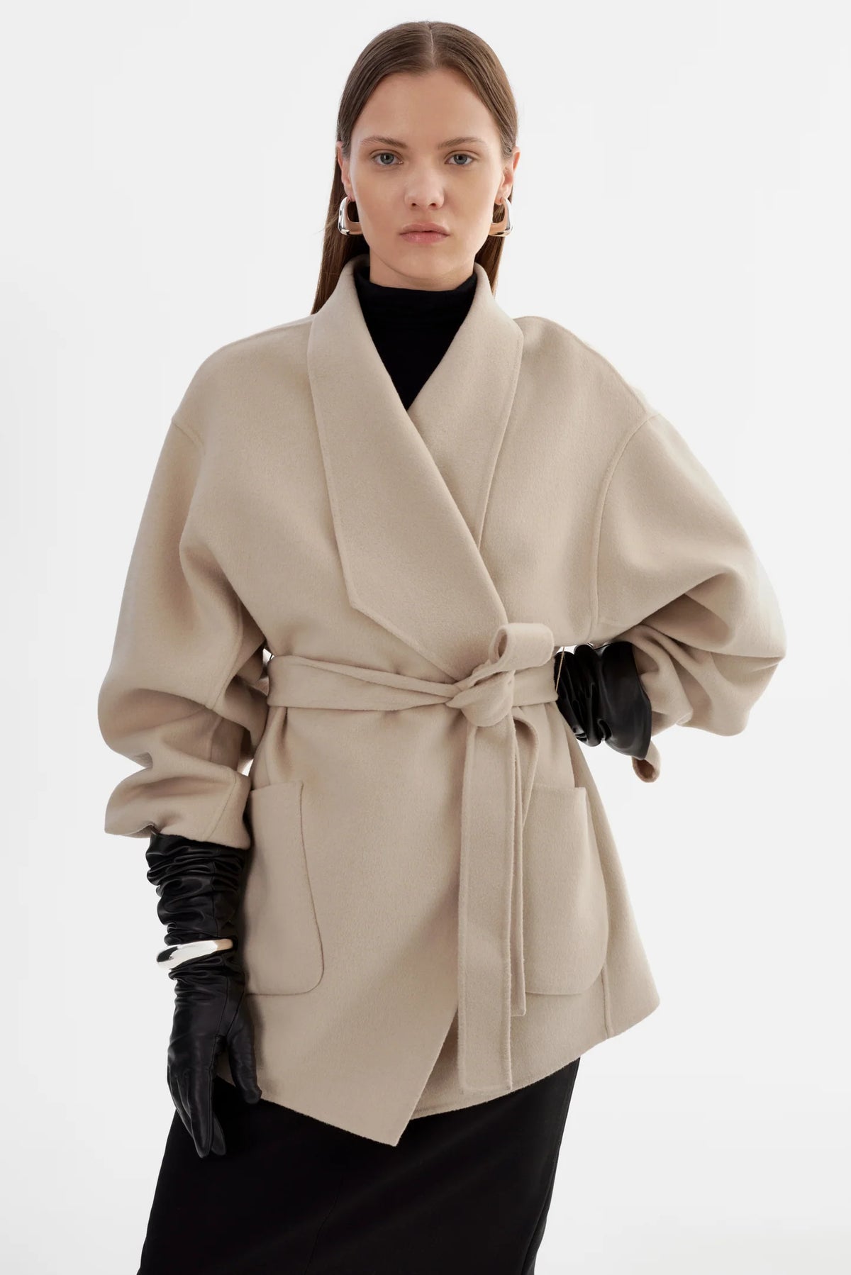 Mekia Double Face Wool Coat - Beige
