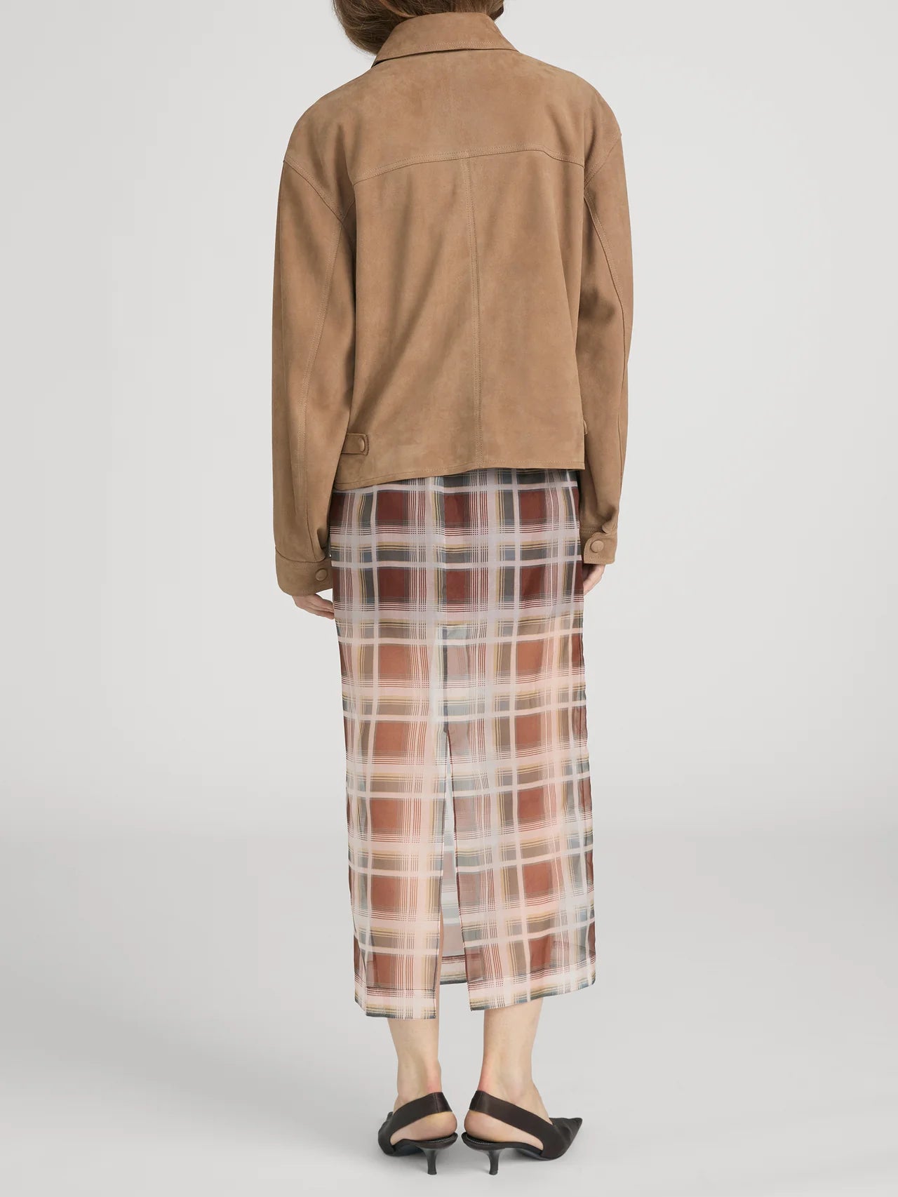 The Plaid Organza Skirt – Silver Peony Plaid