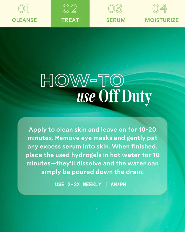 OffDuty Sea Algae + Bio-Peptide Smoothing Biodegradable Eye Masks - Single Sachet