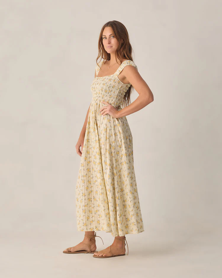 Ivy Dress - Lemon Ditsy Flower