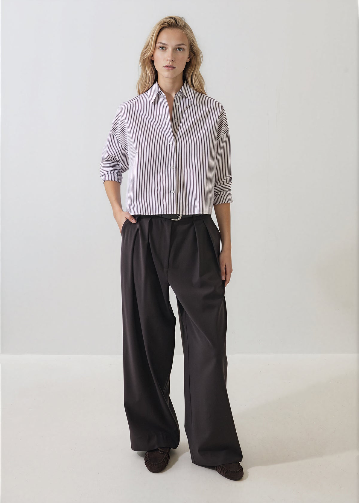 LS Boxy Shirt - Rosewood