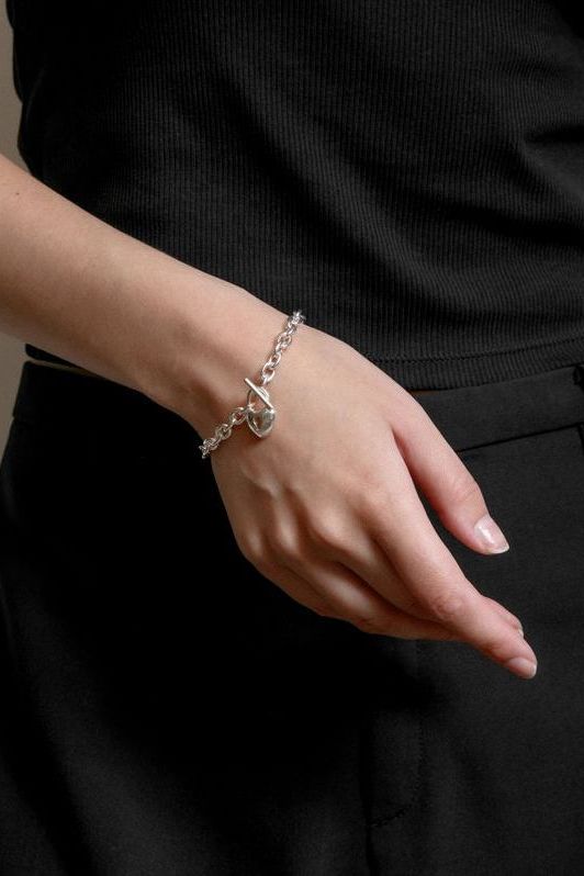 Heart Lock Bracelet - Sterling Silver