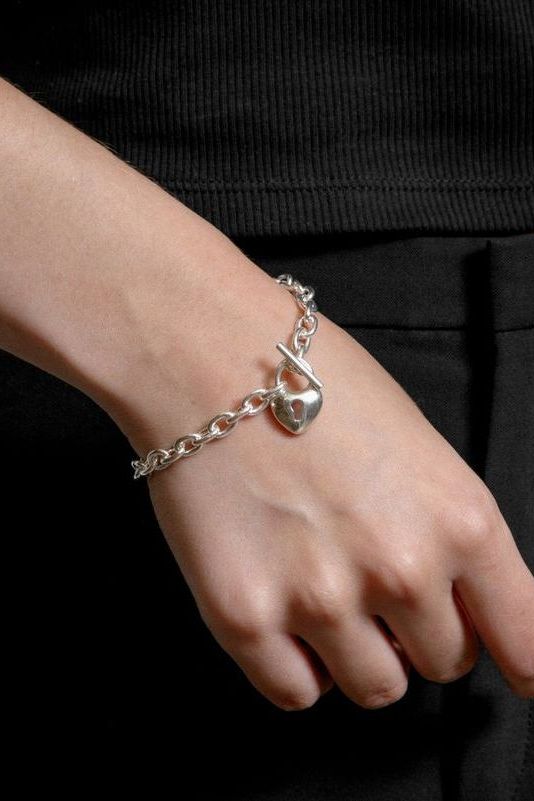 Heart Lock Bracelet - Sterling Silver