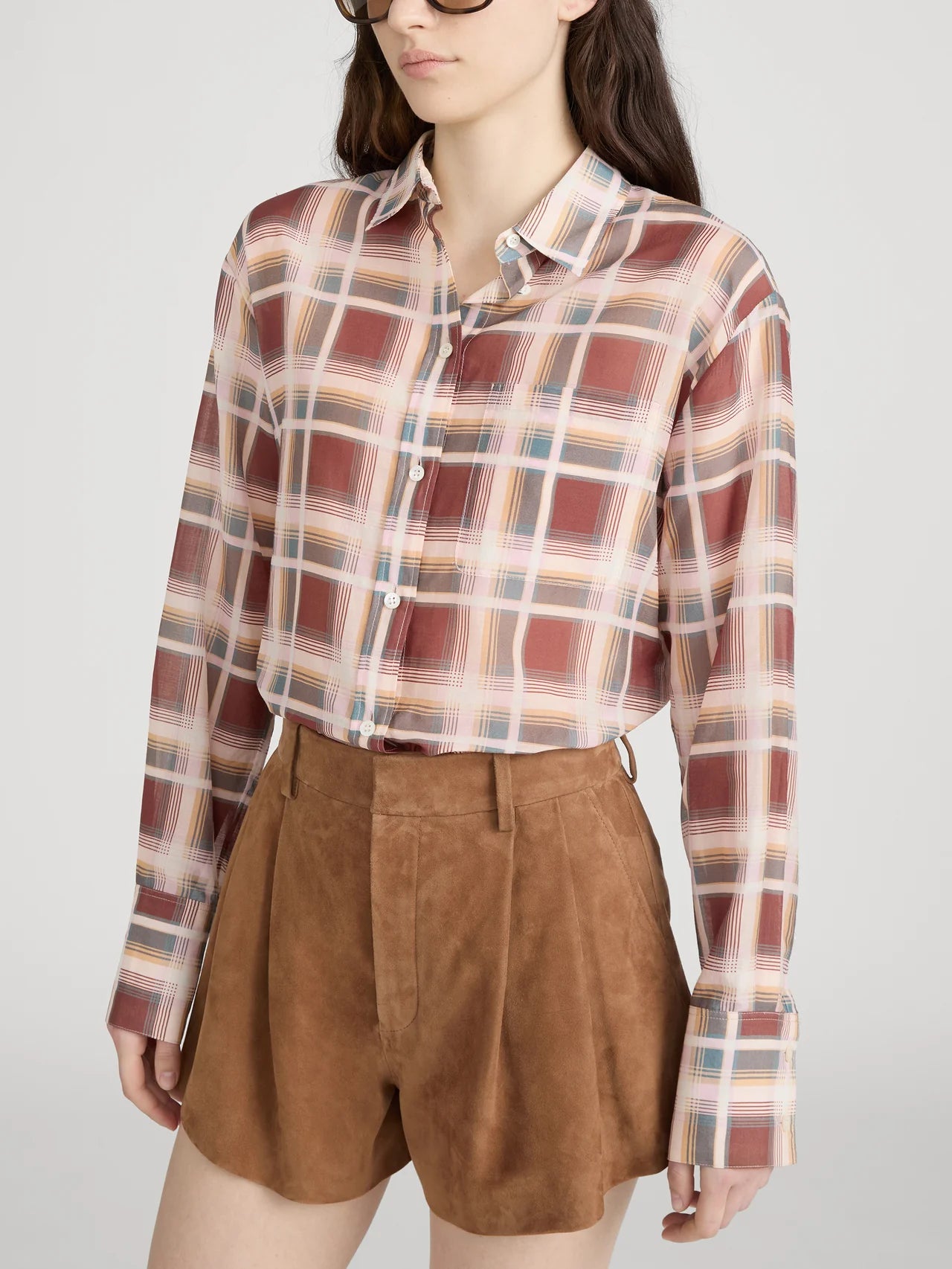The Plaid Boy Shirt – Silver Peony Plaid