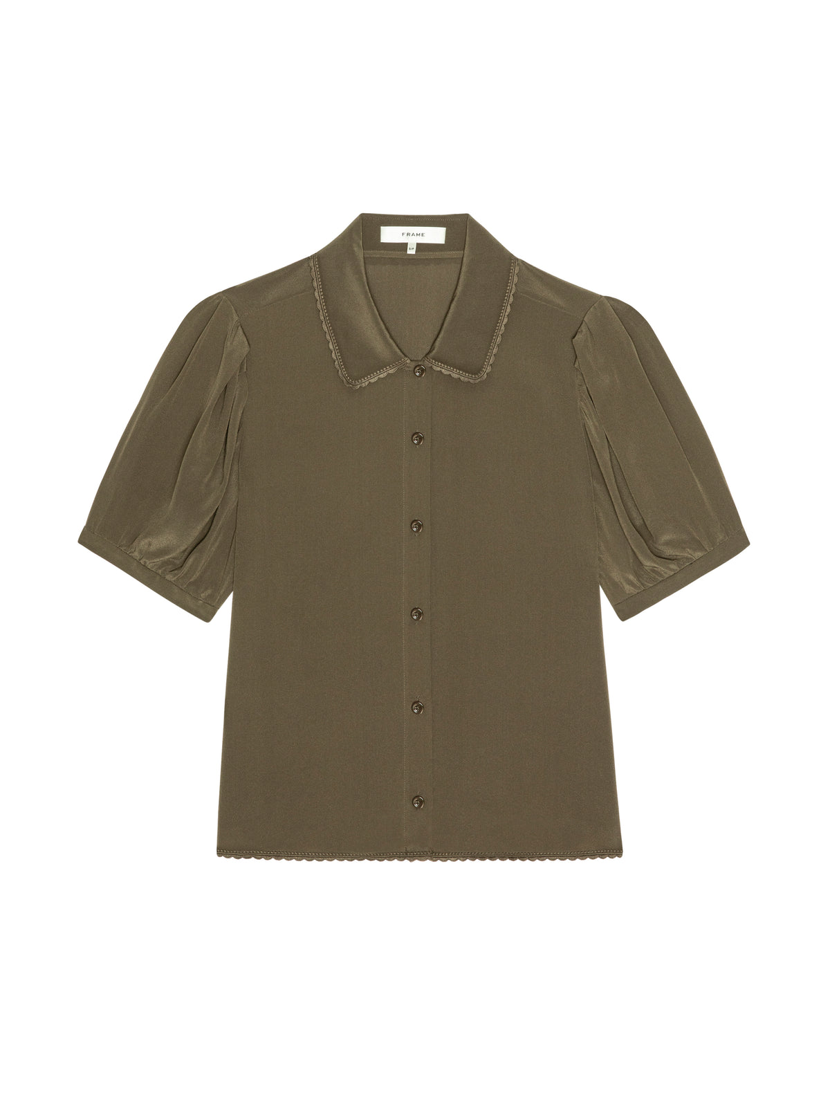 The Silk Prim Blouse - Deep Olive