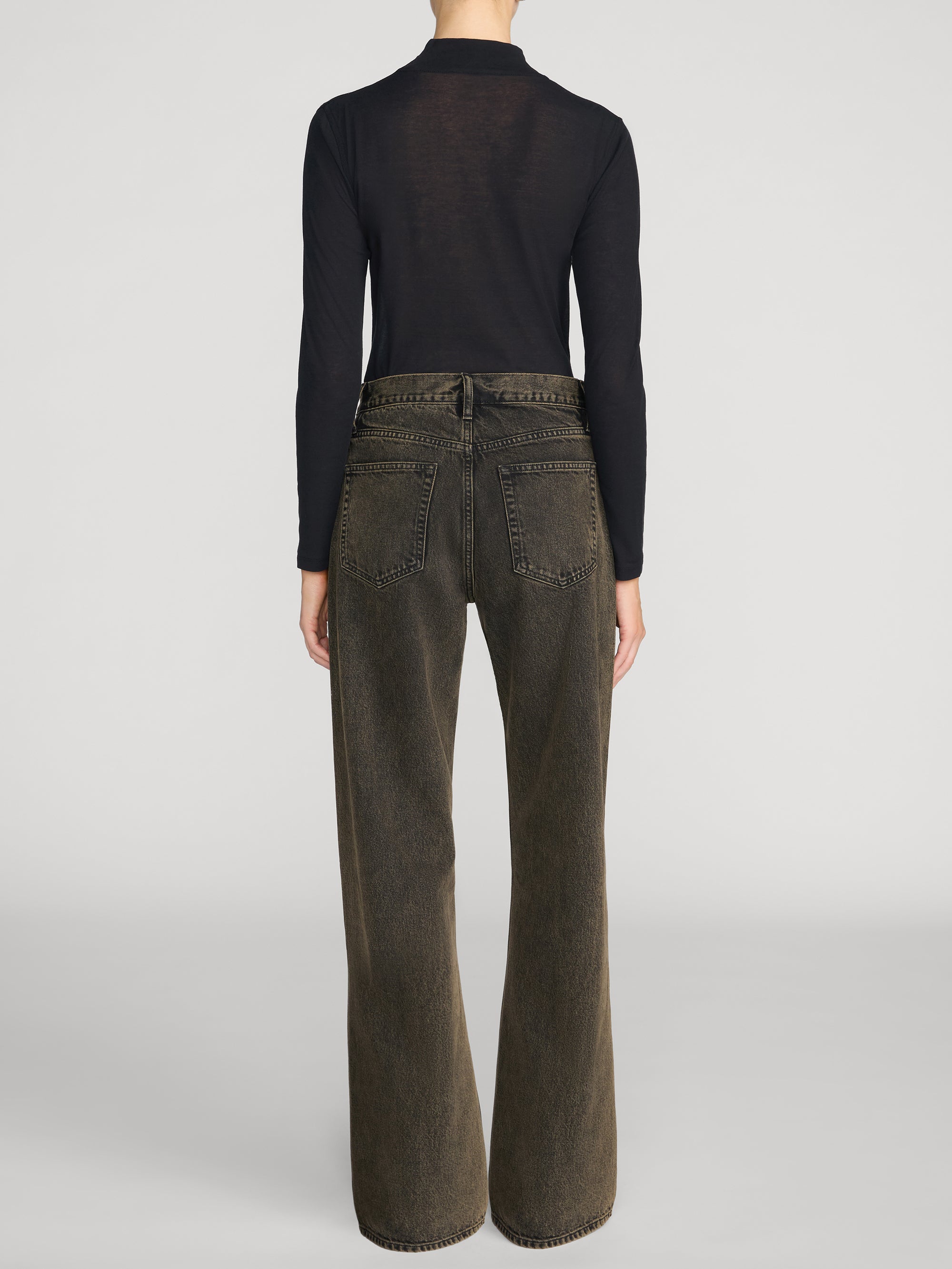 The Sheer Rib Turtleneck - Black
