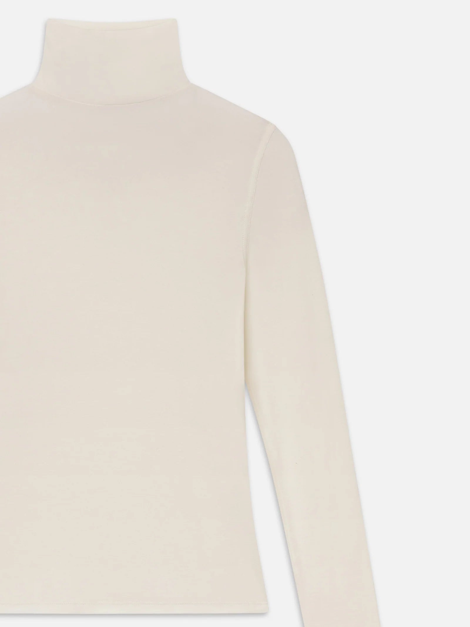 The Sheer Rib Turtleneck - Cream