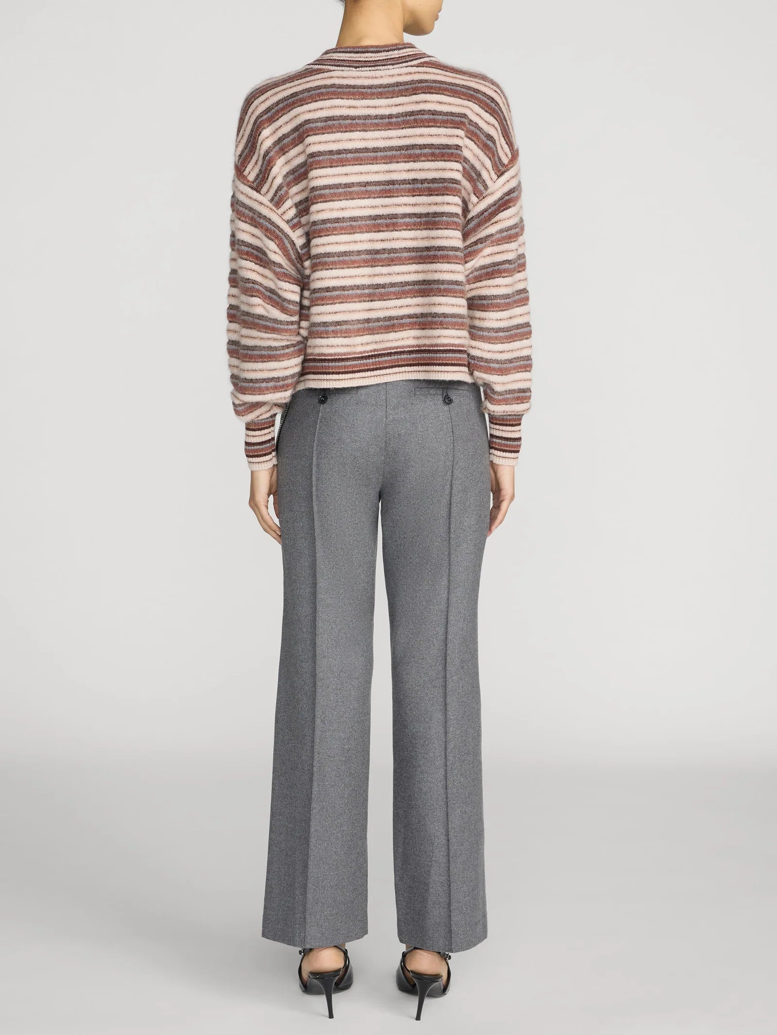 The Femme Cardi - Sky Blue Multi Stripe