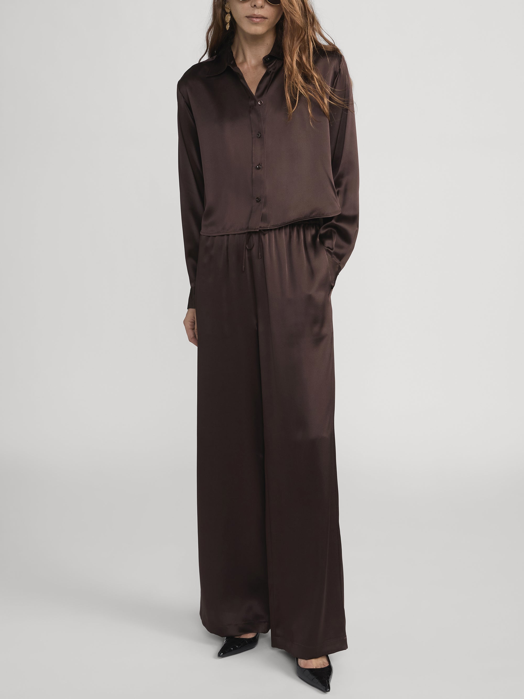 The Silk Lounge Pant - Americano