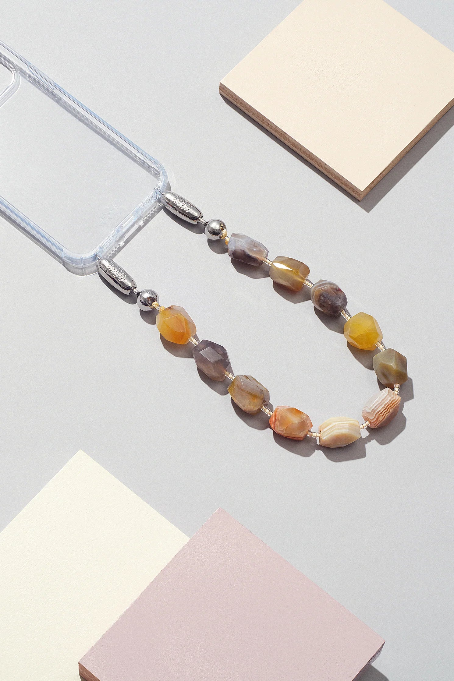 Large Cut Gemstone Wristlet – Mixed Agate