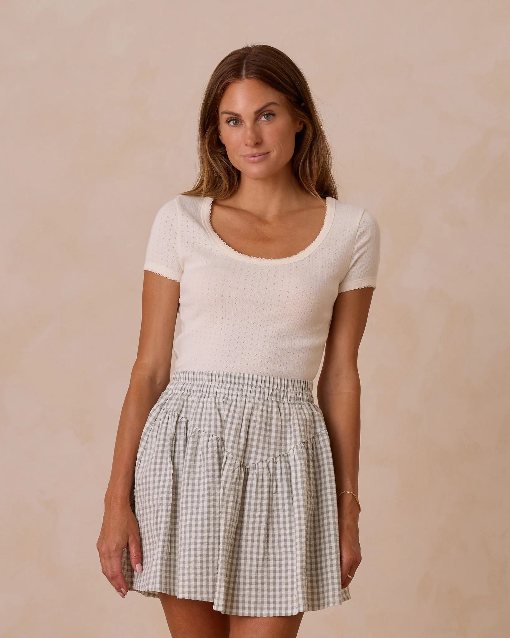 Pointelle Tee - Ivory