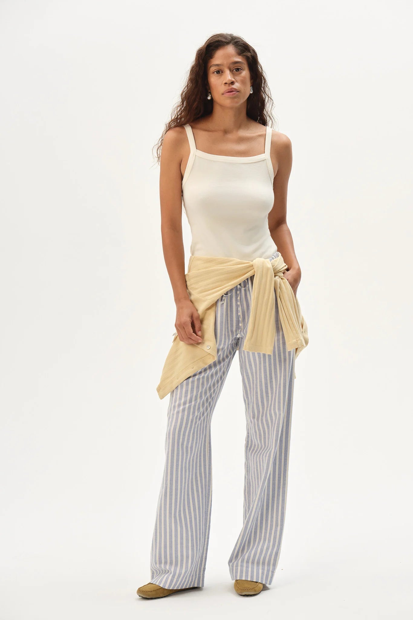 The Baby Rib Square Neck Tank - Creme