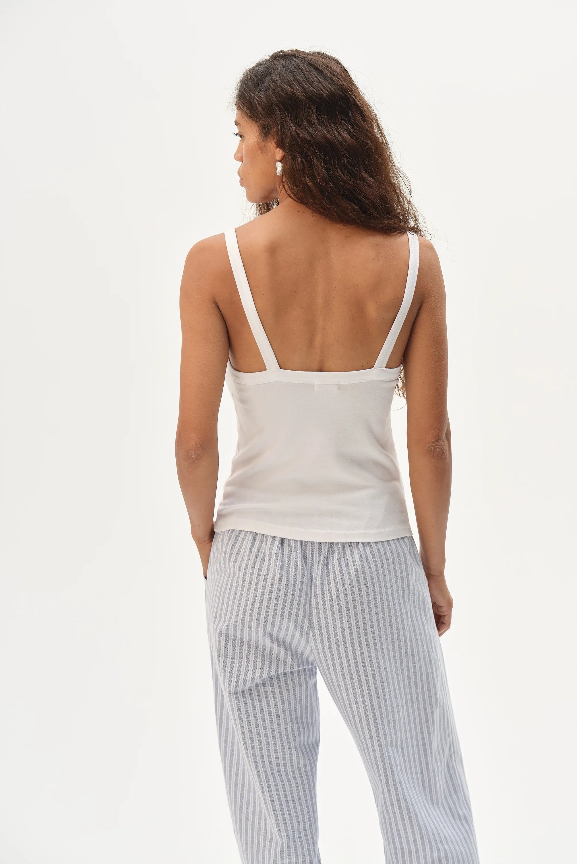 The Baby Rib Square Neck Tank - Powder