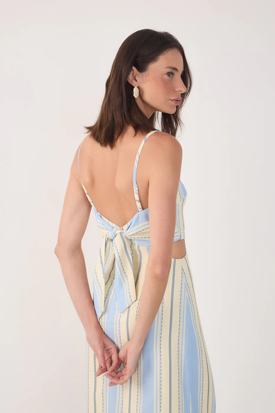Relaxing Stripe Midi Dress - Blue