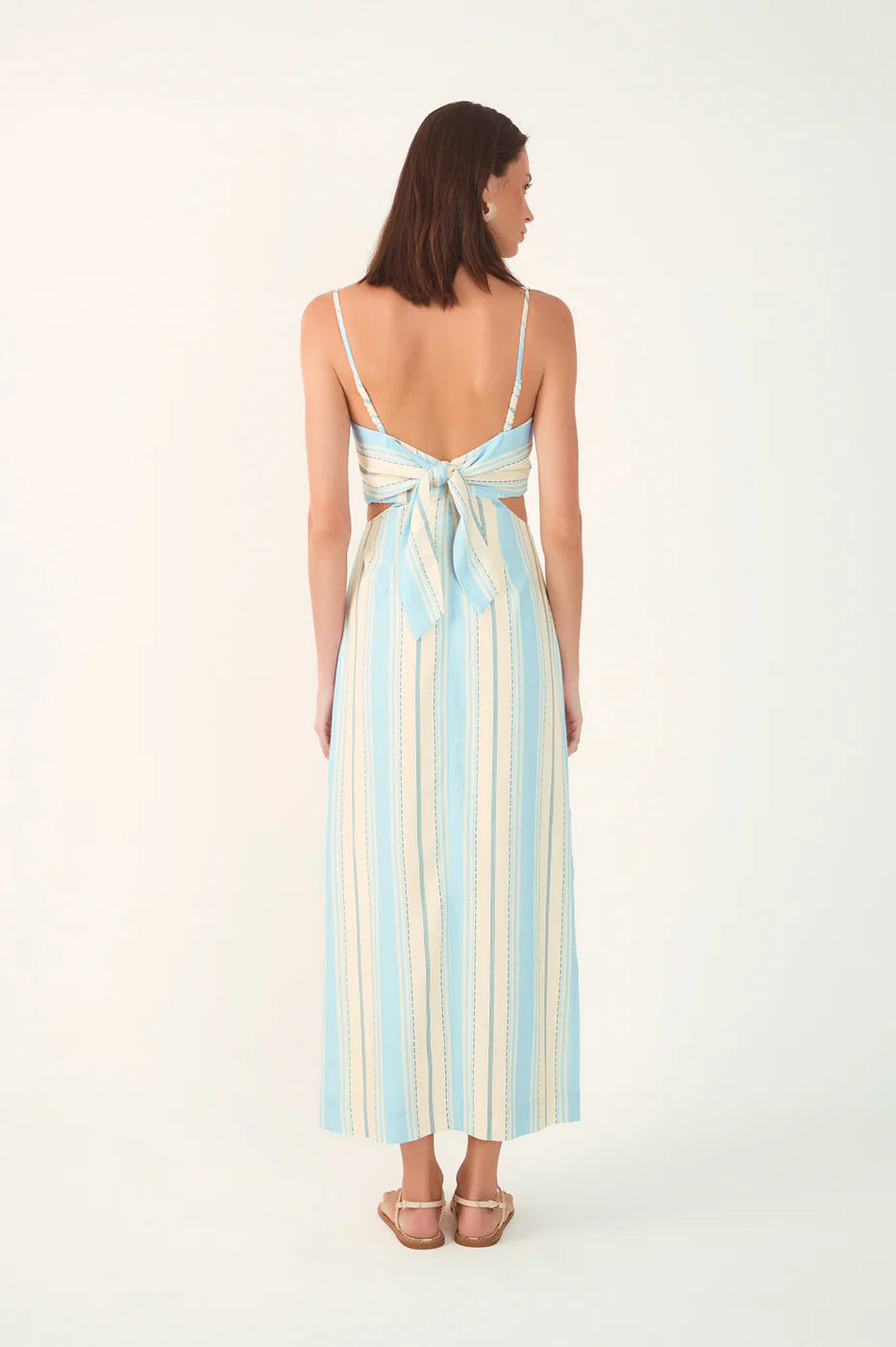 Relaxing Stripe Midi Dress - Blue