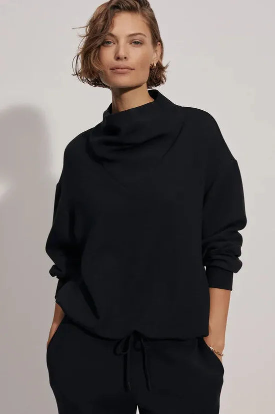 Black funnel neck sweatshirt