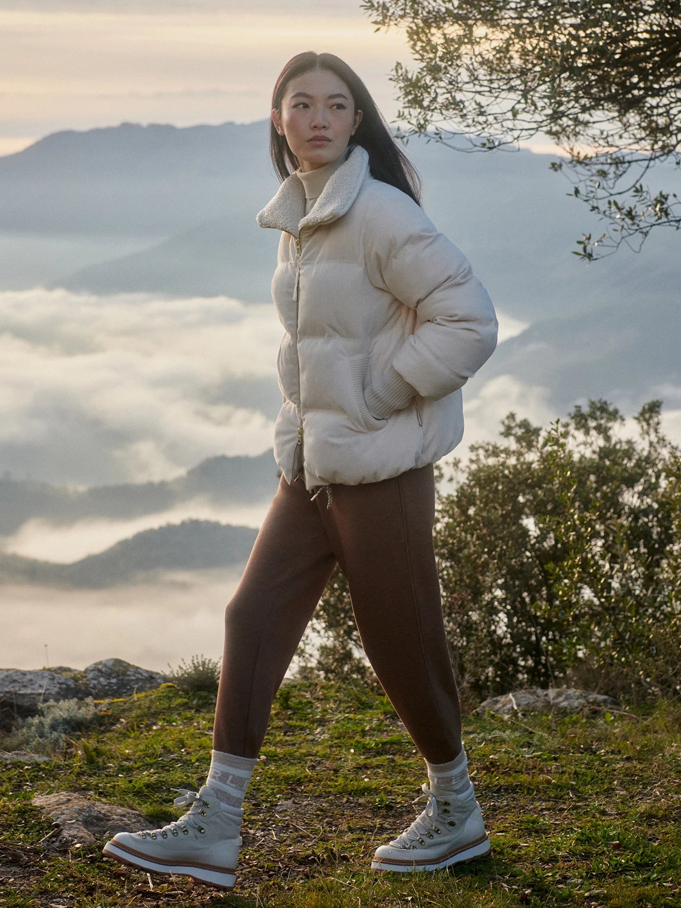 Brackley Cord Puffer Jacket - Birch