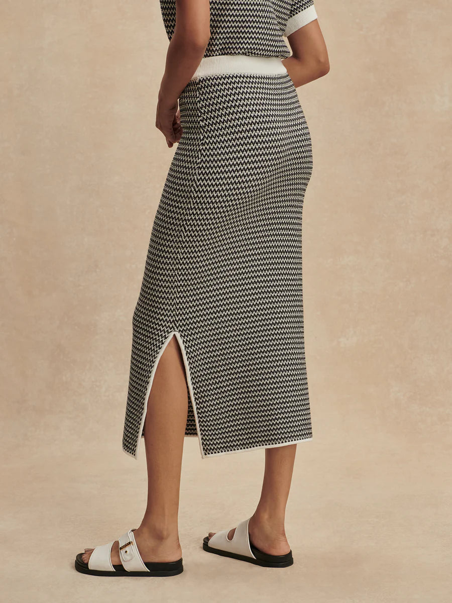 Sinclair Knit Skirt - Snow White/ Black
