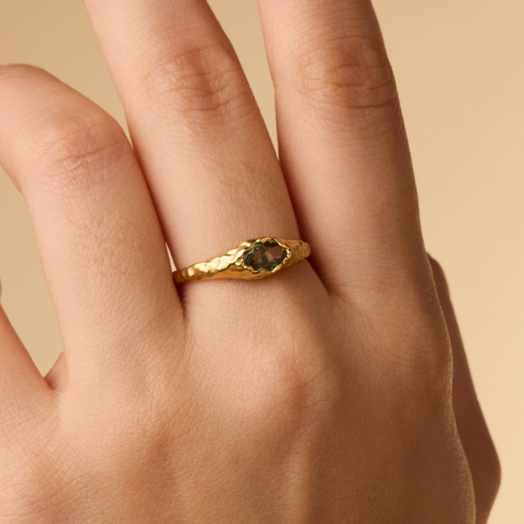 Maria Mini Celadon Ring - Gold