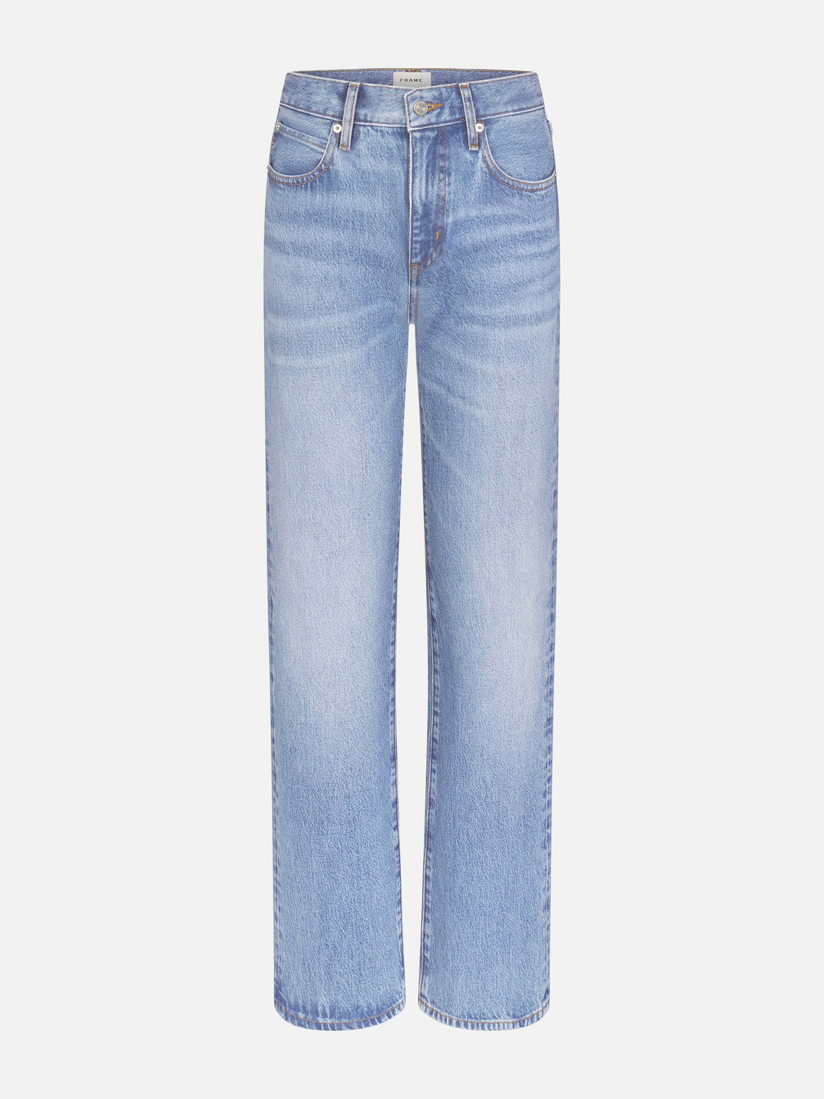 FRAME The Saturday relaxed low-rise straight-leg jeans in static wash denim.