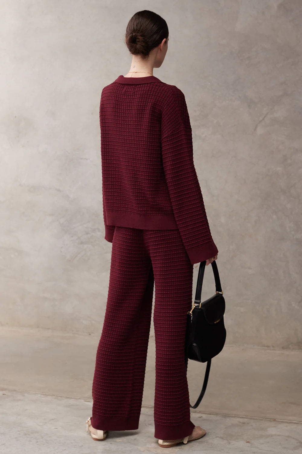 The Oriane Knit Shirt - Maroon