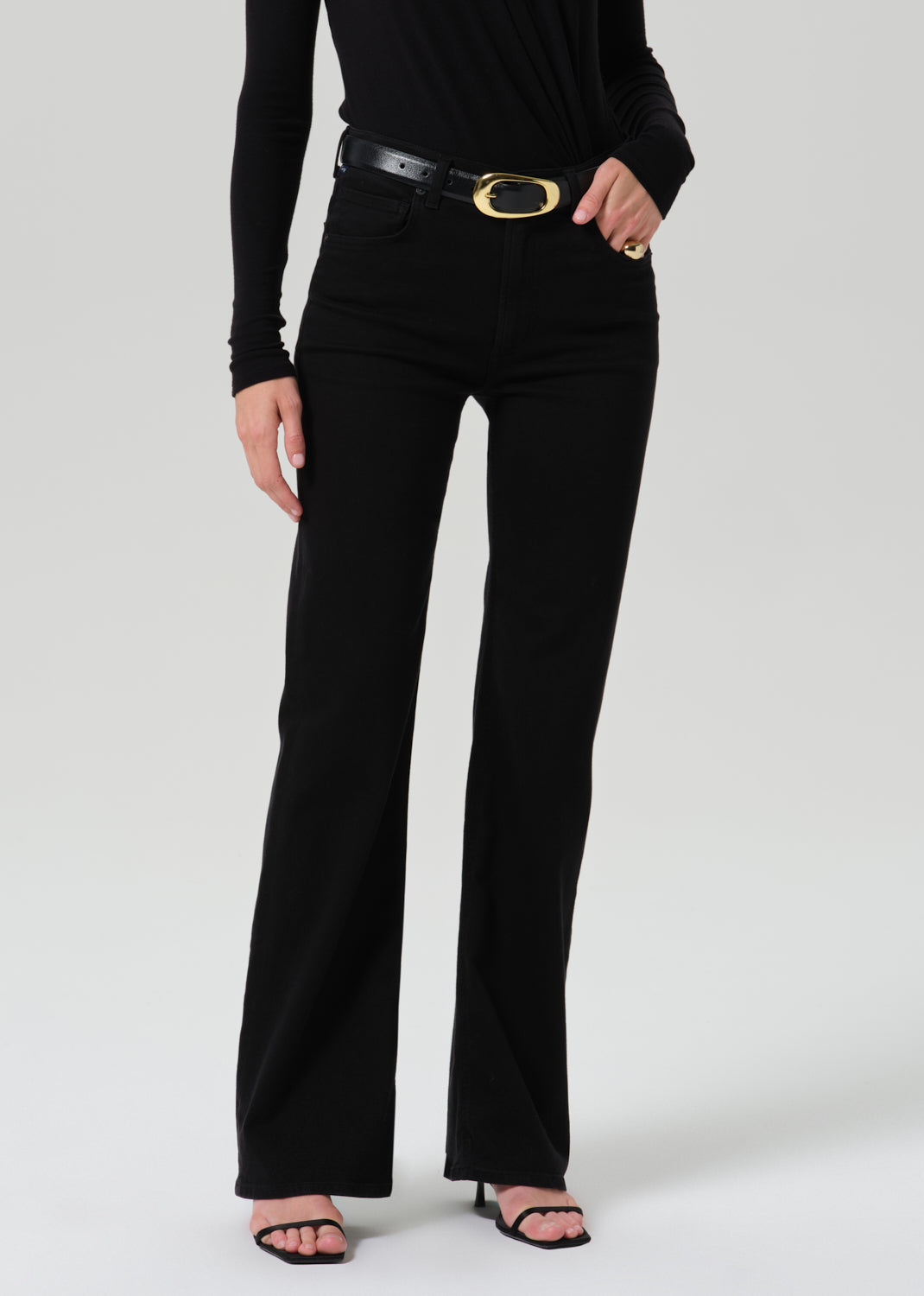 Citizens of Humanity Lilah High Rise Bootcut in Plush Black - styled view