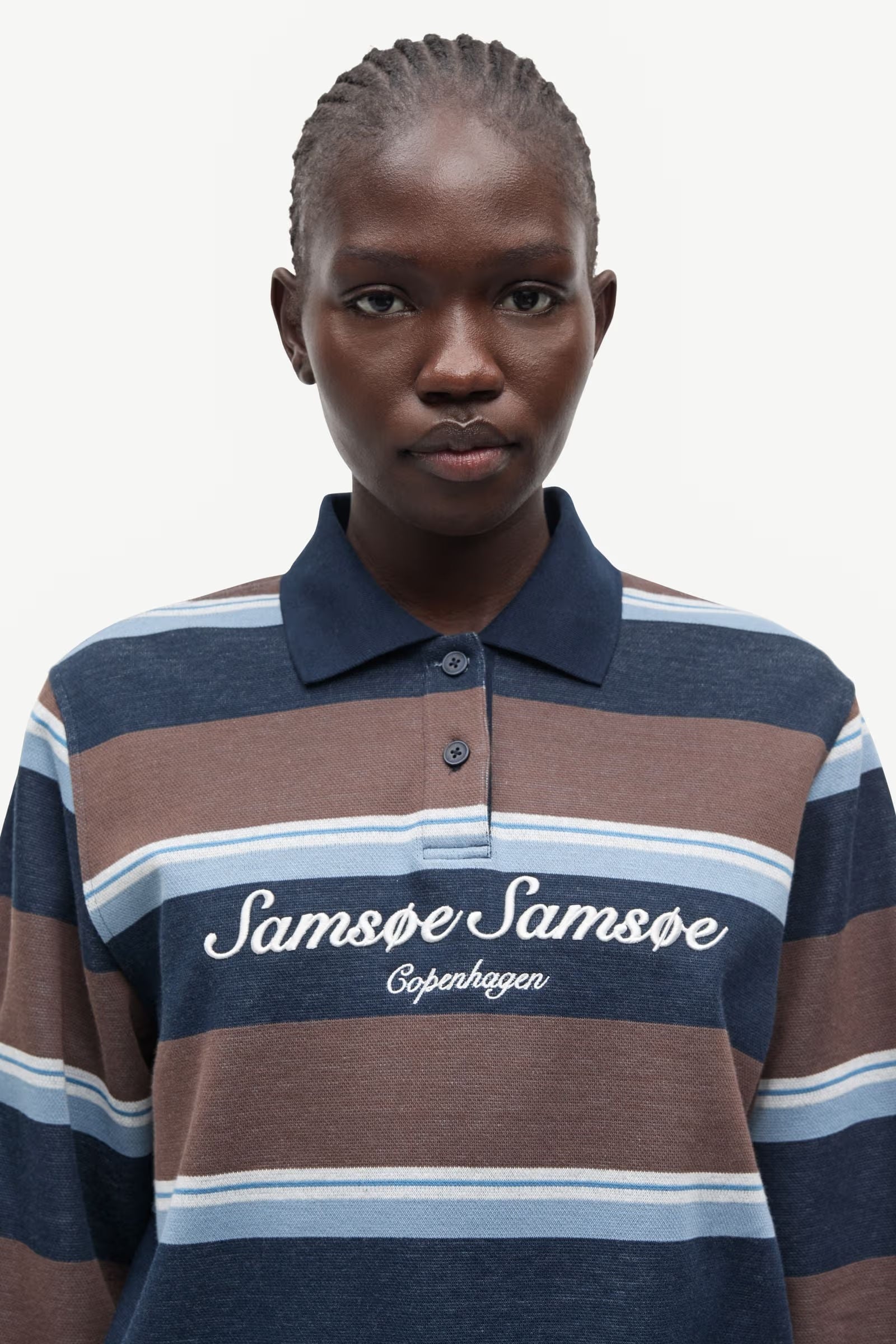 Sadory Polo - Brown Blue Stripe
