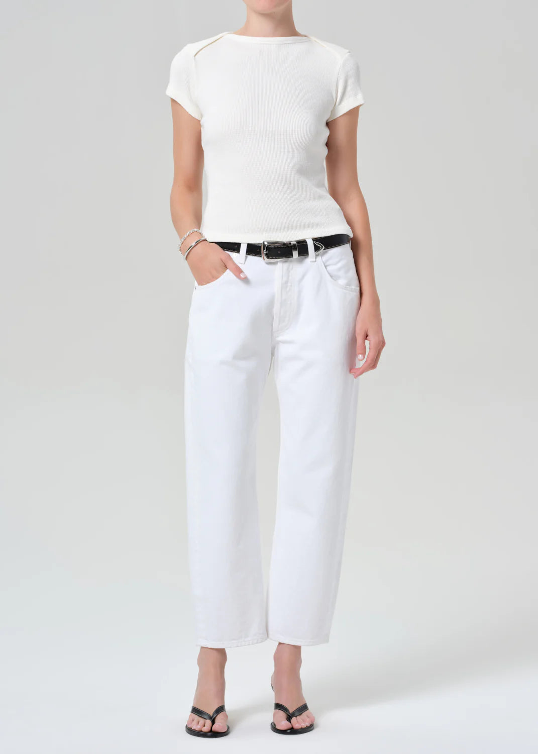 Citizens of Humanity Winslow relaxed cropped boyfriend jeans in Canyon vintage indigo wash.
