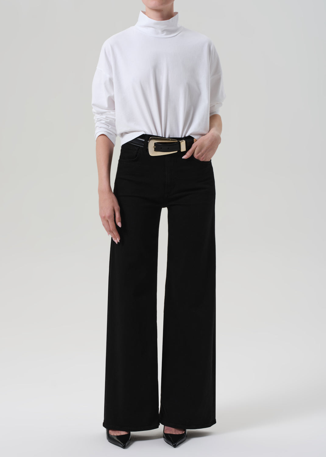 Lyra Long Wide Leg - Plush Black