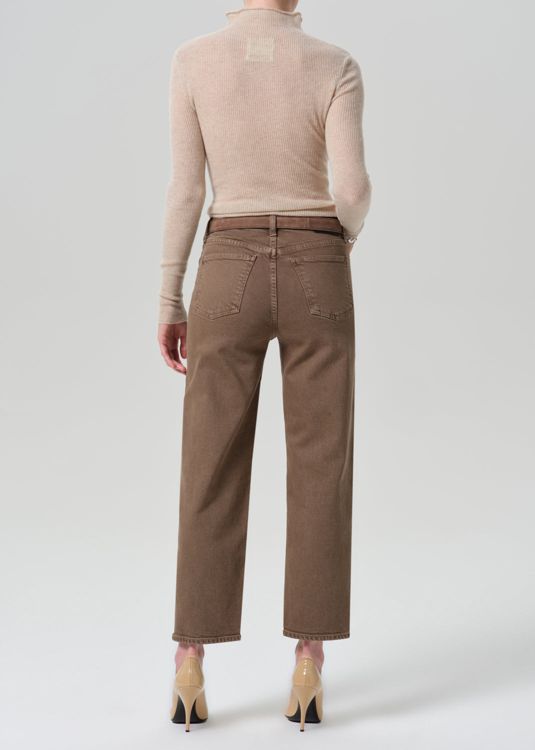 Citizens of Humanity Palma Straight Clean Hem in Cocoa - back view