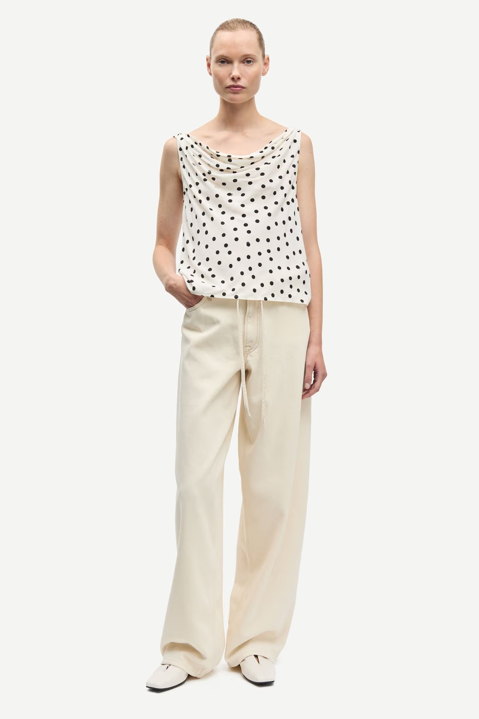 Sapoppy Top - Drifting Dots Egret